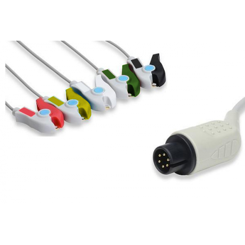 Kabel kompletny EKG do MEK, 5 odprowadzeń, klamra, wtyk 6 pin